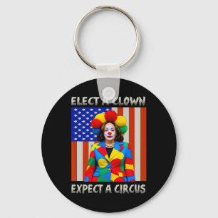 A Clown Expect A Circus Anti-kamala-harris Key Ring