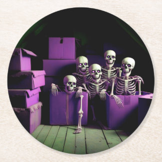 A cluster of Spooky Skeletons in purple! Coasters
