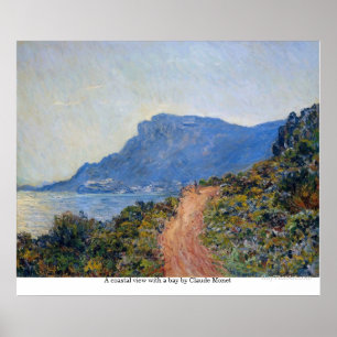 A coastal view with a bay by Claude Monet Poster
