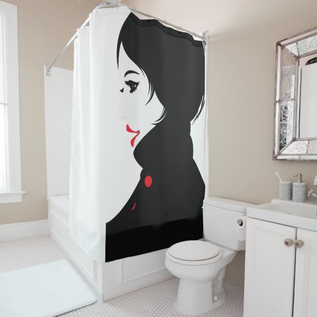 a coat shower curtain (In Situ)