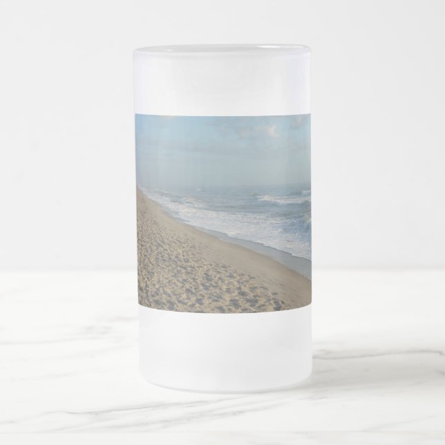 A Cocoa Beach Morning Frosted Glass Beer Mug (Center)