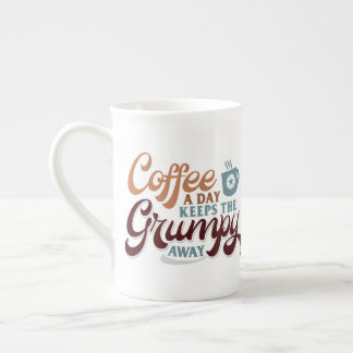 A Coffee a Day for Coffee Lover Gift   Bone China Mug