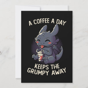 A Coffee a Day Keeps The Grumpy Away Funny Cute Invitation