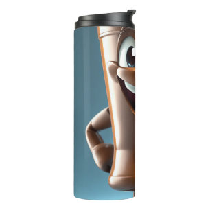 A coin character is a portrait with arms and legs thermal tumbler