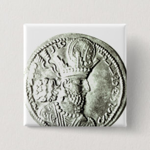 A coin depicting profile of Shapur II, 15 Cm Square Badge