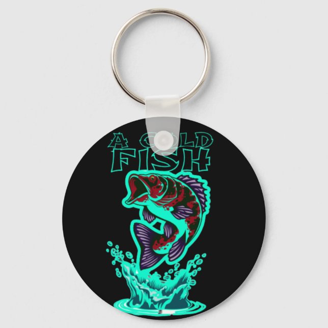 a cold fish with cool art key ring (Front)