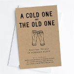 A Cold One for the Old One Beer Birthday Party Invitation<br><div class="desc">A Cold One for the Old One.  Funny invitation wording for a fun birthday party.  The beer toast artwork is hand-drawn on a wonderfully rustic kraft background.

Coordinating RSVP,  Details,  Registry,  Thank You cards and other items are available in the 'Rustic Brewery Line Art' Collection within my store.</div>