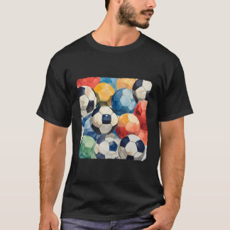 A Collage Of Different Soccer Balls Football Colle T-Shirt