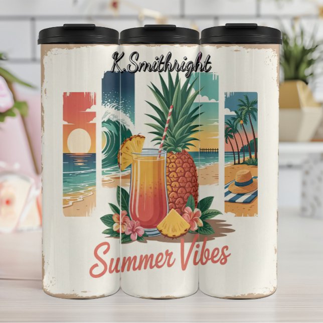 A Collage of Summer Vibes Thermal Tumbler (Creator Uploaded)