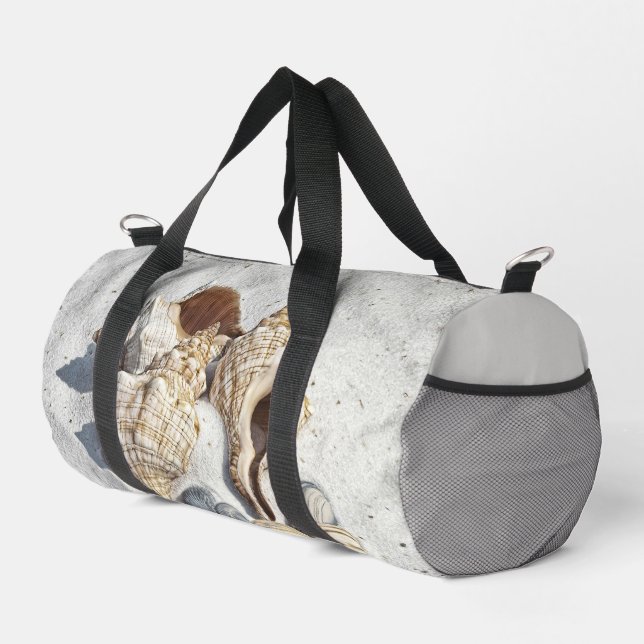 A Collection of Seashells on Sand Duffle Bag (Right Corner)