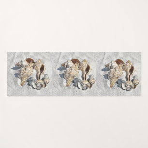 A Collection of Seashells on Sand Yoga Mat