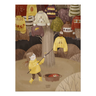 A collector of cozy sweaters poster