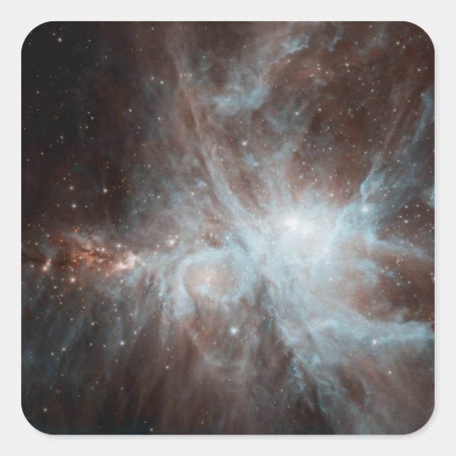 A colony of hot young stars in the Orion Nebula Square Sticker (Front)