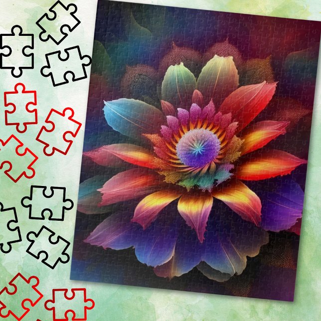 A Colorful Abstract Flower  Jigsaw Puzzle (Colorful Fantasy Flower)