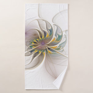A colorful fractal ornament. Abstract Flower art Bath Towel