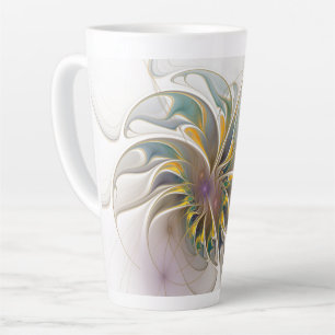 A colorful fractal ornament. Abstract Flower art Latte Mug