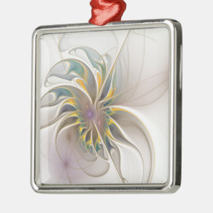 A colorful fractal ornament. Abstract Flower art Metal Tree Decoration