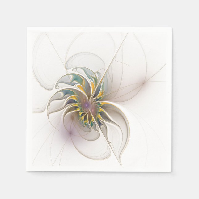 A colorful fractal ornament. Abstract Flower art Napkin (Front)