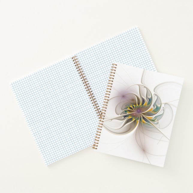 A colorful fractal ornament. Abstract Flower art Notebook (Inside)