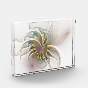 A colorful fractal ornament. Abstract Flower art Photo Block