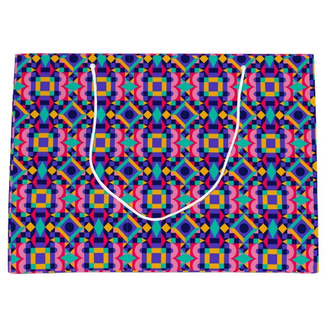 A colorful gift bag with a vibrant geometric  (Front)