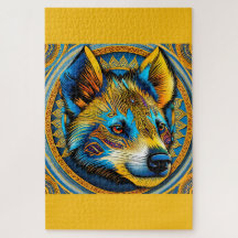 A colorful hyena
