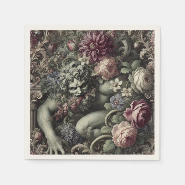 🎭 A Colossal Comedy – Gothic Victorian Napkin (Front)