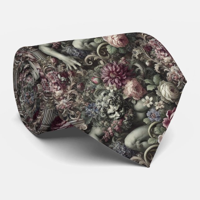 🎭 A Colossal Comedy – Gothic Victorian Tie (Rolled)