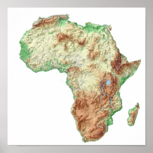 A colour-coded map of Africa with its countries  Poster