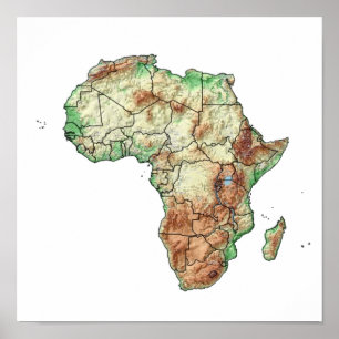 A colour-coded map of Africa with its countries Poster