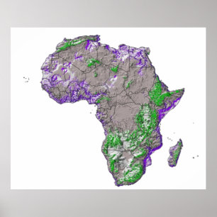 A colour-coded map of Africa with its countries Poster