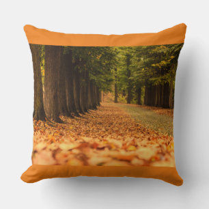 A coloured foliage on grade a cotton throw pillow