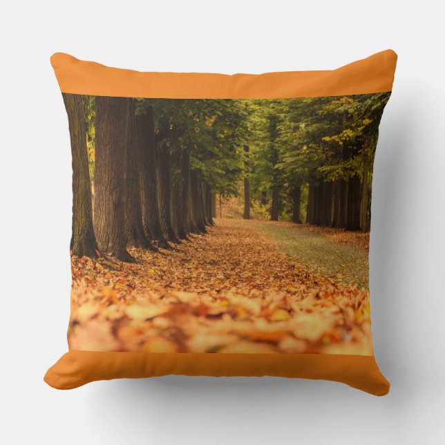  A coloured foliage on grade a cotton throw pillow (Front)