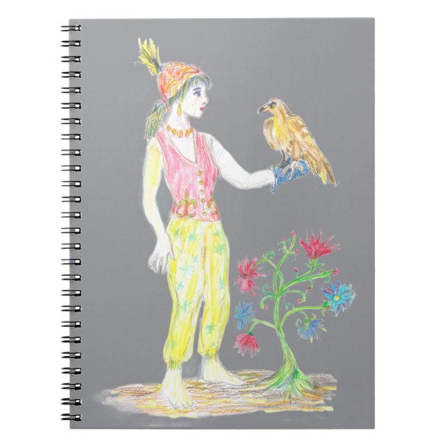 A coloured-pencil drawing of a woman notebook (Front)