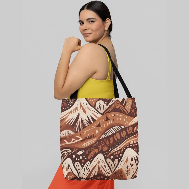 A colourful abstract landscape mountains hills tote bag (Creator Uploaded)