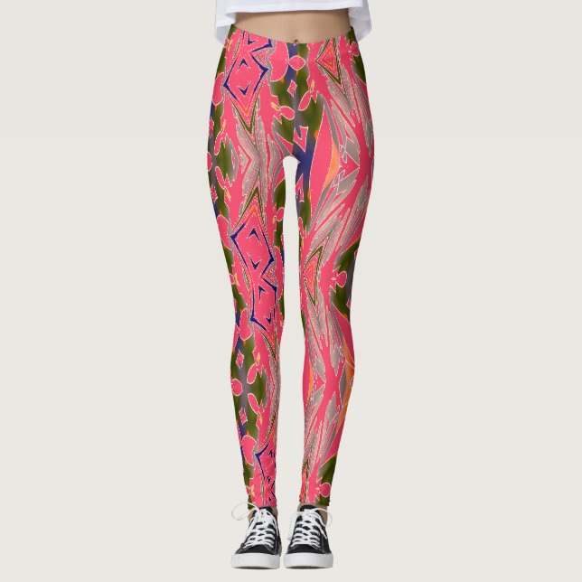 A colourful abstract patten "Ratti_Creative_Arts" Leggings (Front)