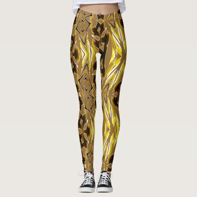 A colourful abstract patten "Ratti_Creative_Arts" Leggings (Front)