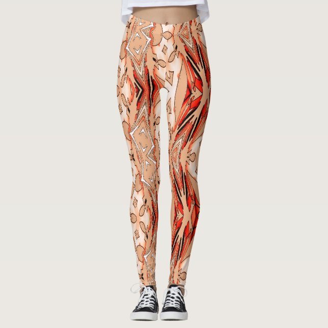 A colourful abstract patten "Ratti_Creative_Arts" Leggings (Front)