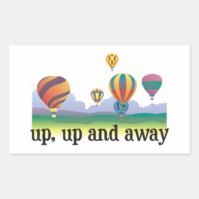 A colourful balloon flying gift - hot Air Balloons Rectangular Sticker (Front)