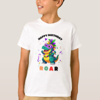 A Colourful Card Featuring a Cartoon Dragon T-Shir