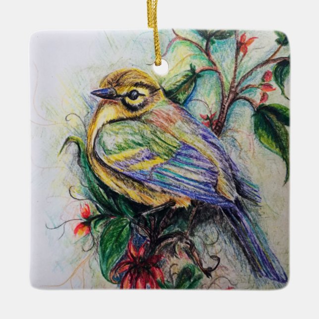 A Colourful Christmas Ceramic Ornament (Front)