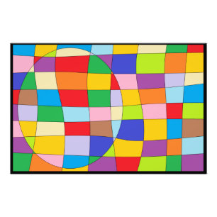 A Colourful Circle on Colourful Rectangle Photo Print