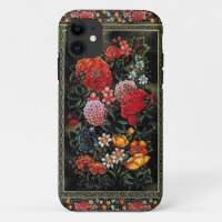 A colourful floral miniature of Persian art