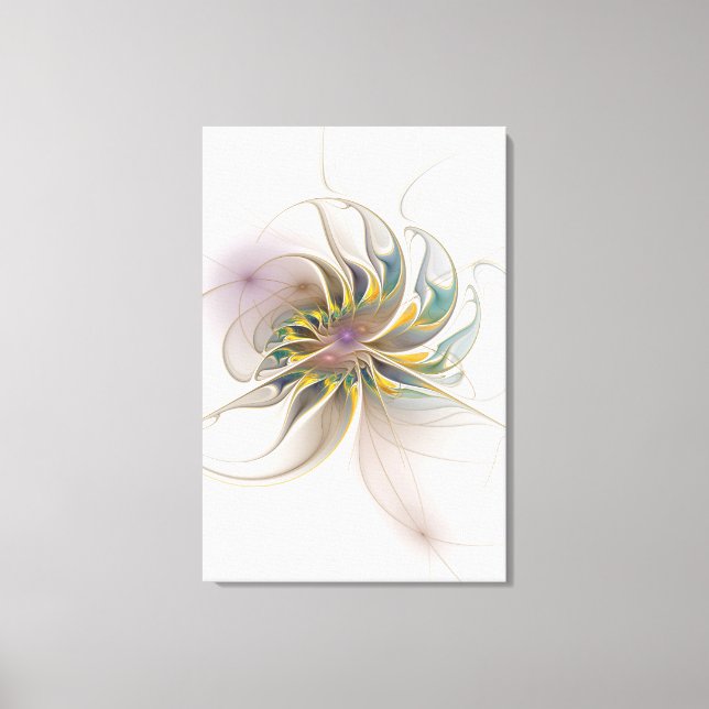 A colourful fractal ornament. Abstract Flower art  Canvas Print (Front)