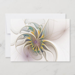 A colourful fractal ornament. Abstract Flower art Card