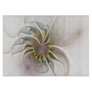 A colourful fractal ornament. Abstract Flower art Cutting Board