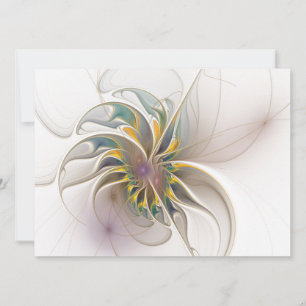 A colourful fractal ornament. Abstract Flower art Invitation