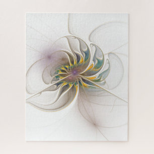 A colourful fractal ornament. Abstract Flower art Jigsaw Puzzle