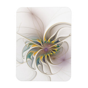 A colourful fractal ornament. Abstract Flower art Magnet