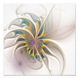 A colourful fractal ornament. Abstract Flower art Photo Print